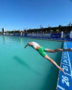 James Edgar dives into clear water