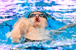 John Shortt of Ireland competes in the swimming 200m Backstroke Men Heats during the 21st World Aquatics Championships at the Aspire Dome in Doha (Qatar), February 15, 2024.
