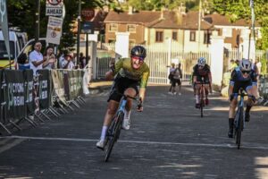 Aine Doherty takes the Women's title at the 2025 National Criterium Championships in Limerick. Credit: Cycling Ireland.