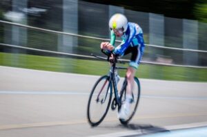 Cormac O'Callaghan in action at the 2025 National Para-Cycling Track Championships. Credit: Paralympics Ireland