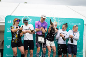 Tri Tyrone Podium Celebrations 2025. Credit: Jonny Collins via Triathlon Ireland