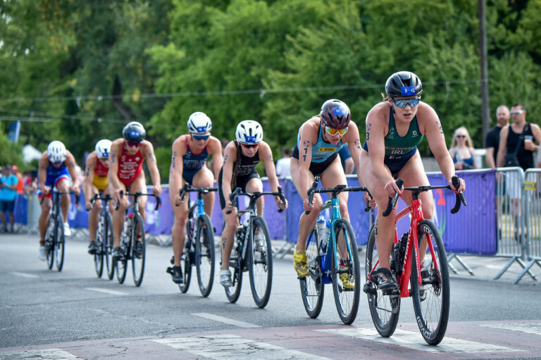 Erin McConnell in action at World Triathlon Cup in Tiszaujvaros, Credit: Triathlon Ireland