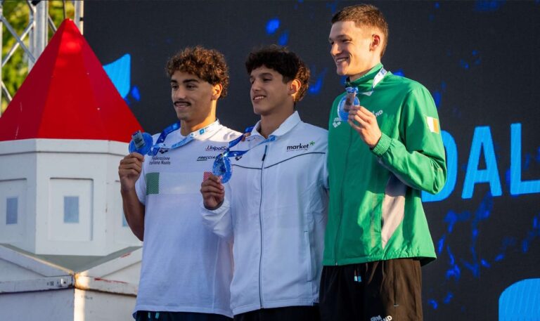 John Shortt, Bronze 200 Backstroke, European Aquatics Junior Swimming Championships – Šamorín, July 2025 Credit: Swim Ireland