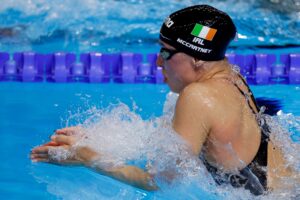 Ellie McCartney in action at World Aquatics Singapore 2025. Credit: Swim Ireland