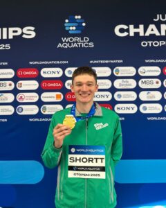 John Shortt crowned World Junior Champion in the 200m Back, 2025. Credit: World Aquatics