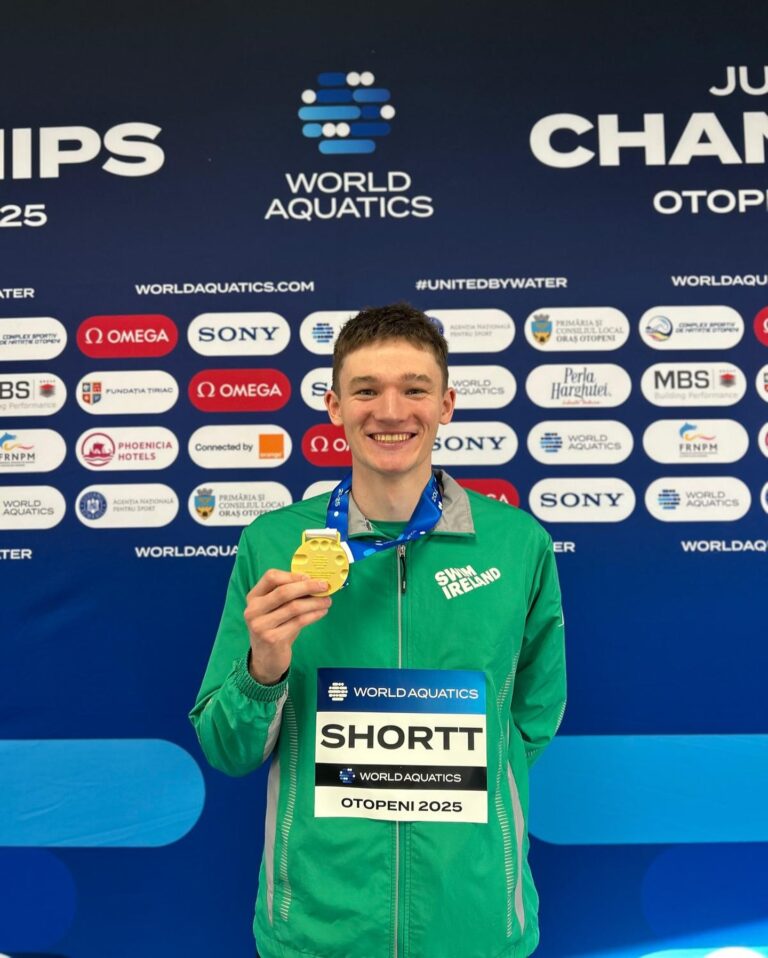 John Shortt crowned World Junior Champion in the 200m Back, 2025. Credit: World Aquatics