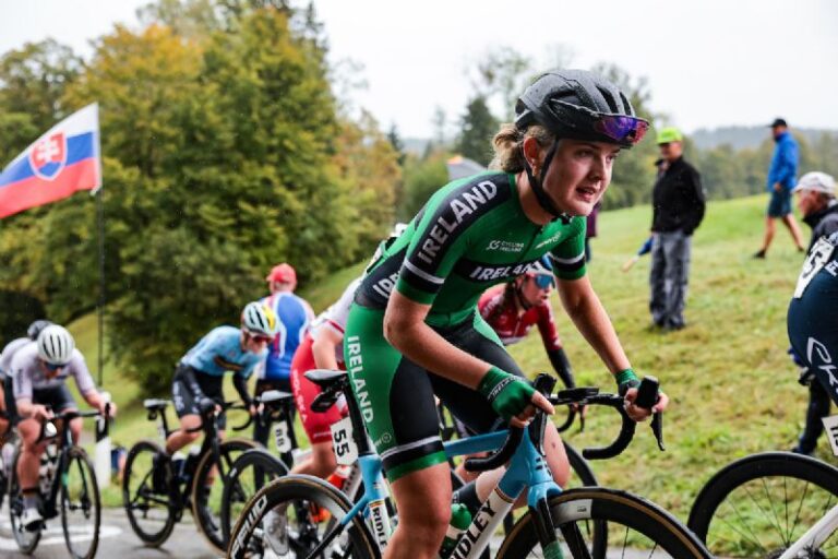 Aine Doherty in action for Ireland. Credit: Cycling Ireland