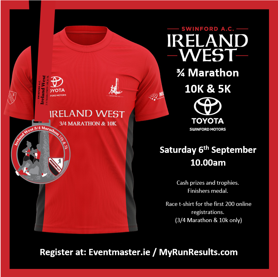 Swinford AC Ireland West 3/4 Marathon, 10k & 5k