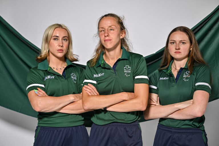Orla Comerford, Greta Streimikyte and Laura Sutton ahead of World Para Athletics Championships 2025. Credit: Paralympics Ireland