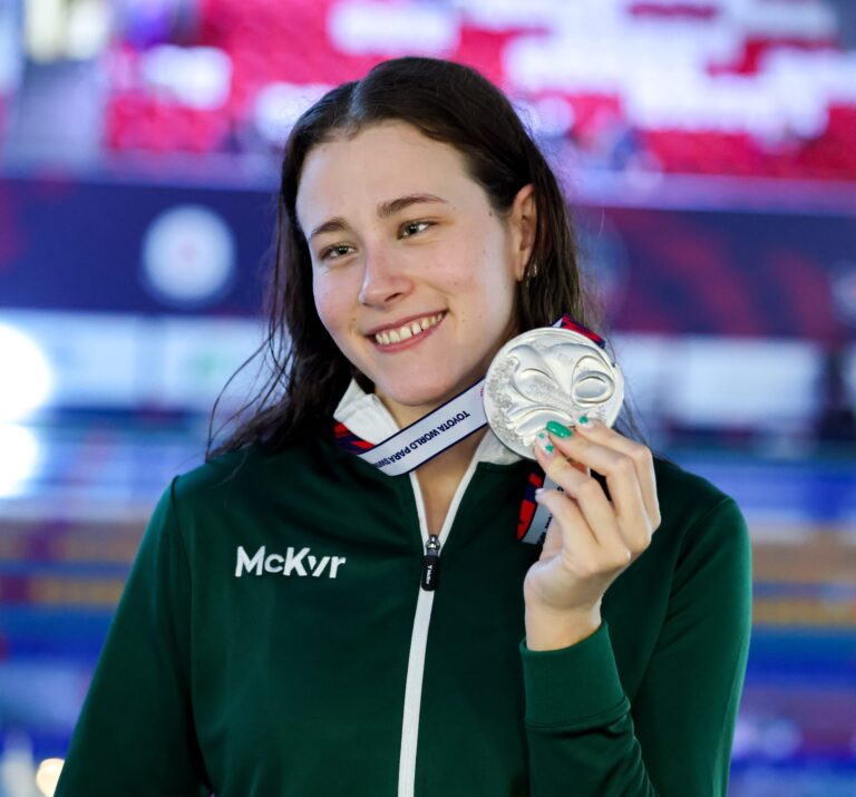 Róisín Ní Riain Silver at 2025 Para Swimming World Championships. Credit: Paralympics Ireland