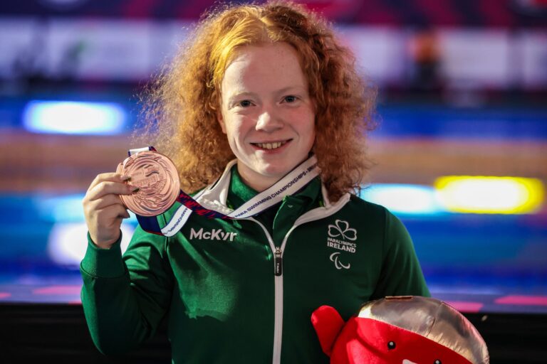 Dearbhaile Brady bronze at 2025 Para Swimming World Championships. Credit: Paralympics Ireland