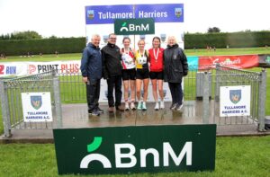 National Half Marathon Champs 2025. Ann-Marie McGlynn Strabane AC 01:15:10 Caitlyn Harvey RoadRunners AC 01:19:31 Noreen Brouder Sportsworld A.C. 01:21:15. Credit: Tullamore Harriers