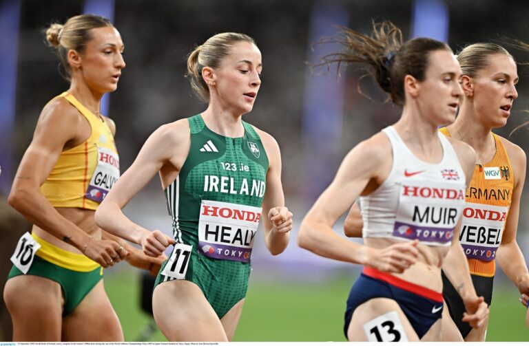 Sarah Healy in action for Ireland at the 2025 World Athletics Championships. Credit: Athletics Ireland
