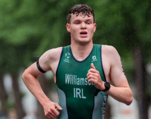 Tom Williamson in action for Ireland at Yokohama Para Triathlon, May 2025. Credit: World Triathlon
