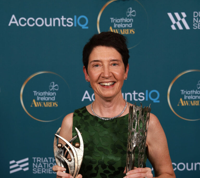 Diane Cordner winner of the 2025 Triathlon Ireland Caroline Kearney Award. Credit: Triathlon Ireland