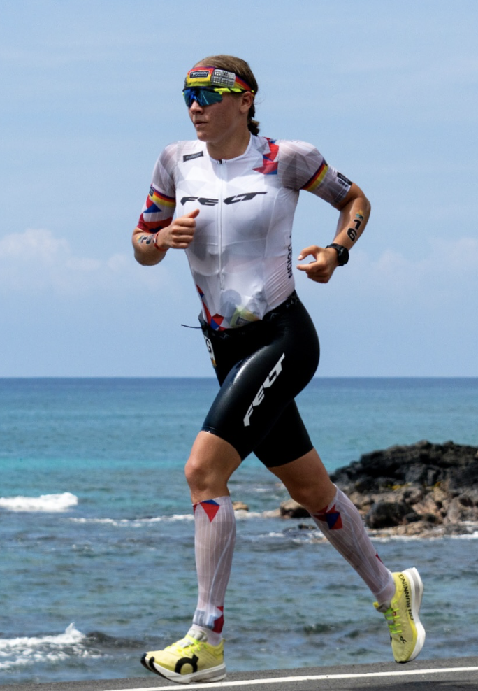 Solveig Løvseth on the course in Kona, on the way to becoming IRONMAN World Champion Photo Credit: IRONMAN