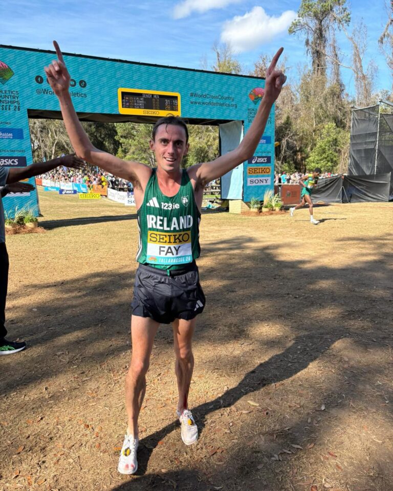 Brian Fay 16th in the Senior Men’s race at the World Cross Country Championships 2026. Credit: Athletics Ireland