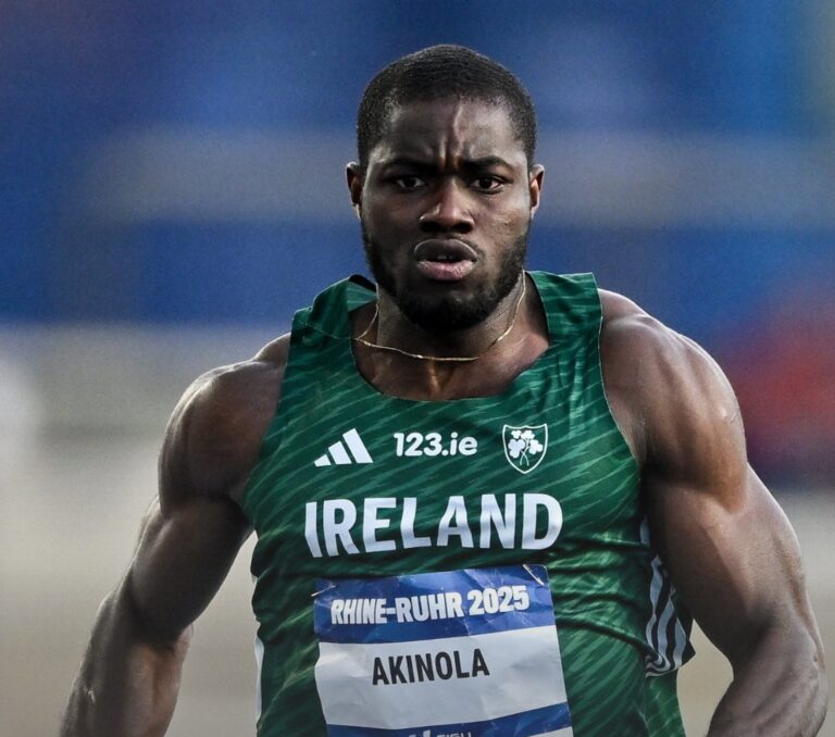 Bori Akinola in action. Credit: Athletics Ireland