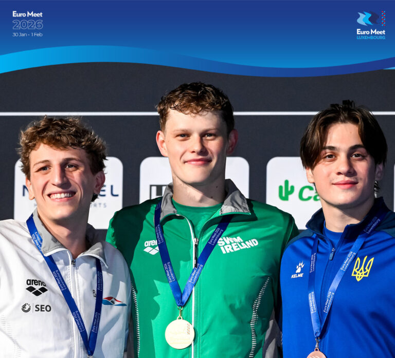 Jack Cassin takes gold in the 200IM at the Luxembourg Euro Meet 2026. Credit, Luxembourg Euro Meet