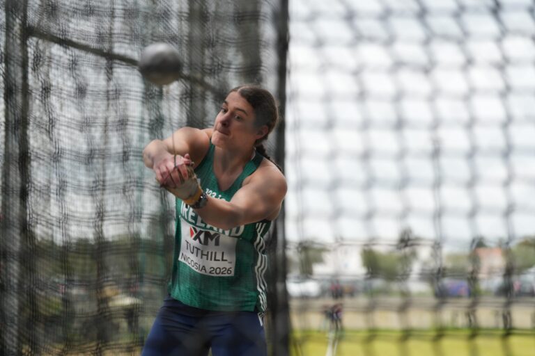 World and Olympic finalist Nicola Tuthill won Silver at the European Throwing Cup in Nicosia, throwing a new Personal Best of 72.48m in the Hammer Throw. Credit: Athletics Ireland