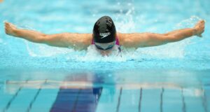 Ellen Walshe at the 2026 Swim Irish Open Championships, Bangor Aurora Aquatics & Leisure Centre, Down 8/4/2026 Female 200m Butterfly Final Ellen Walshe on her way to winning Mandatory Credit ©INPHO/Tom O’Hanlon
