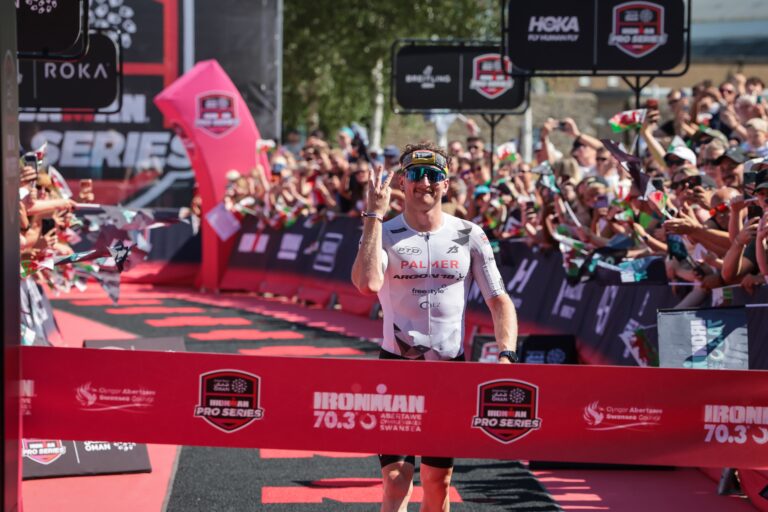 Harry Palmer wins his third straight IRONMAN 70.3 Swansea