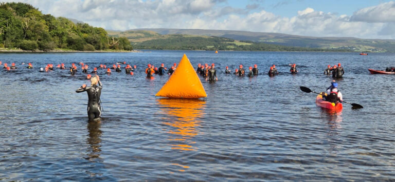 Swimmers ready for the Tri Lakes Sprint Triathlon
