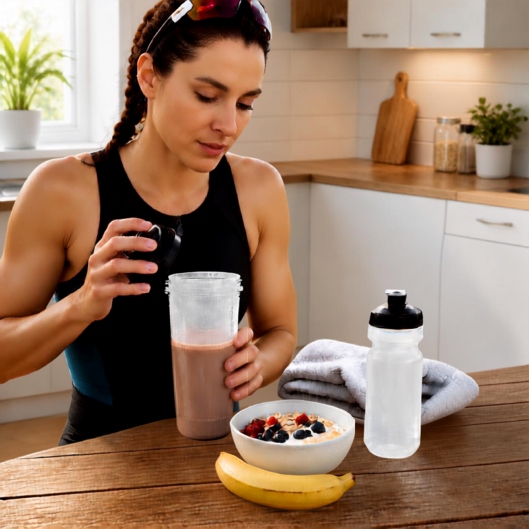 Triathlete refuelling post training