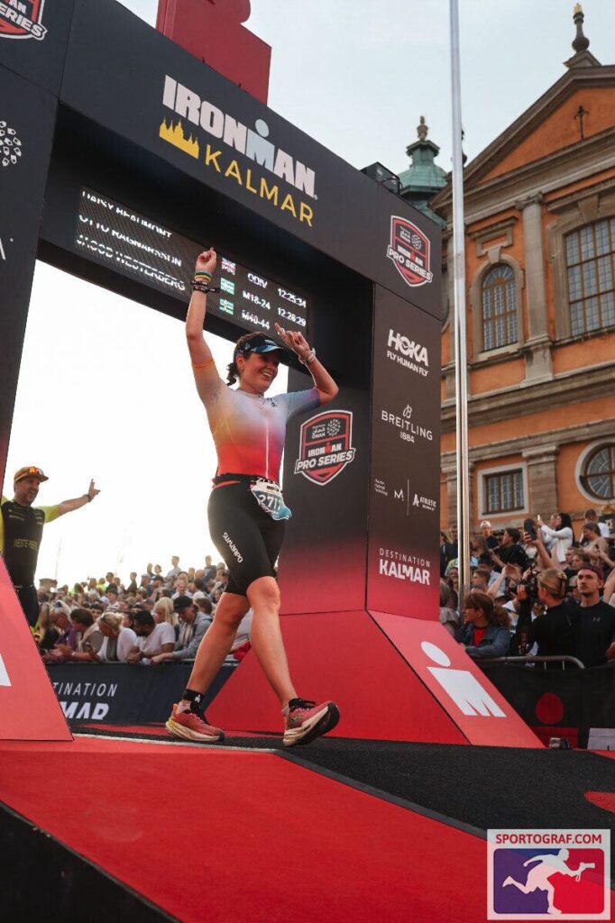 Jen Done completes IRONMAN Kalmar in Sweden the first of her double IRONMAN racing challenge.